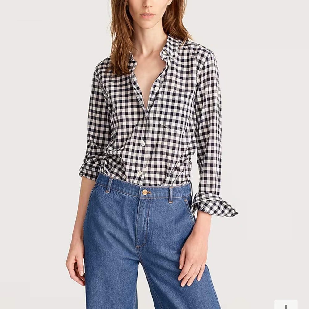 J. Crew Tall classic-fit shirt in crinkle gingham